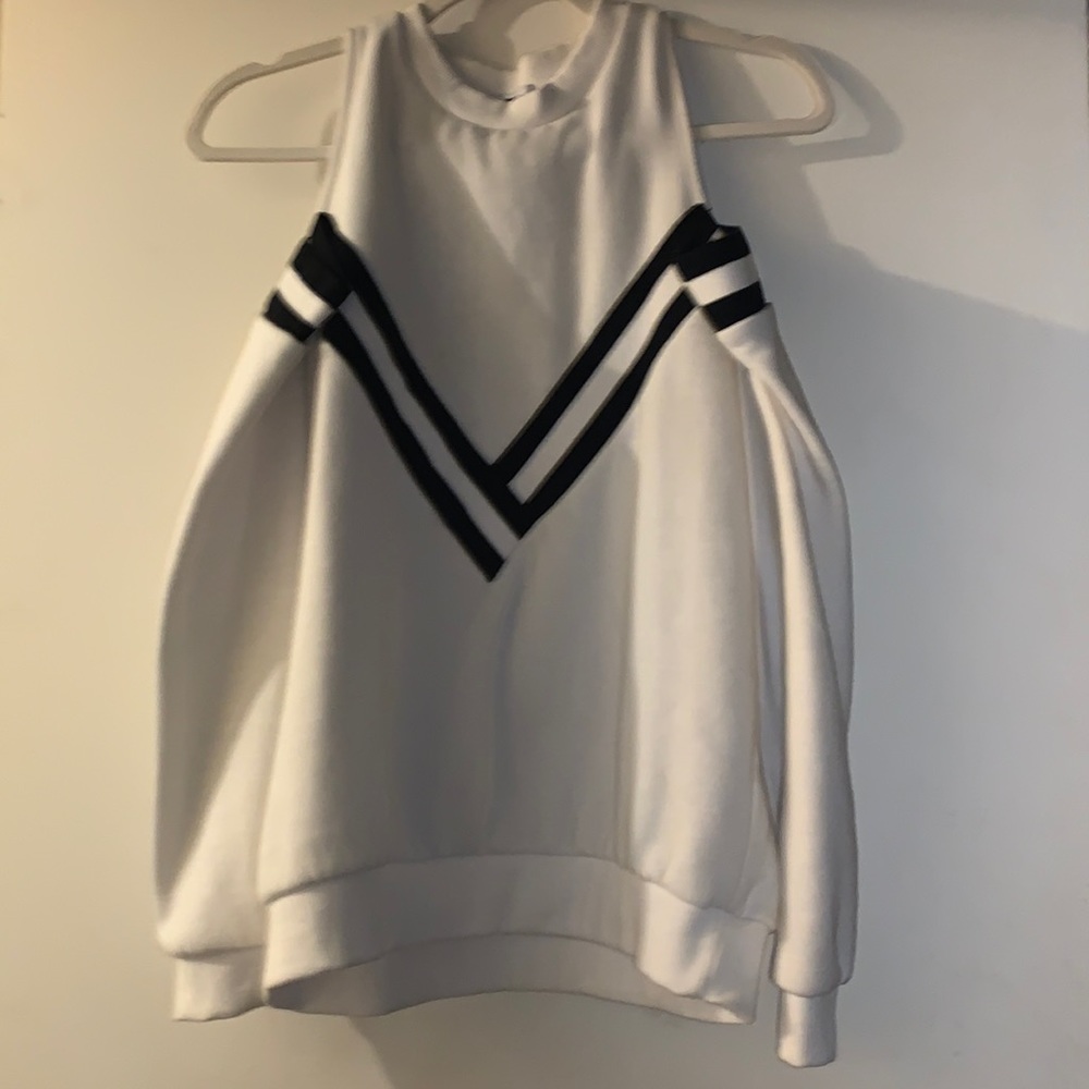 Shoulder out sweater thick material.